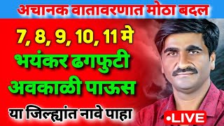 🔴 Panjabrao Dakh Live। पंजाब डख लाईव्ह हवामान अंदाज। havaman andaj today live। weather report