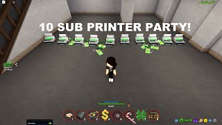 SPAWNING A LOT OF MONEY PRINTERS!!! 10 Sub Special! (Roblox Ohio)