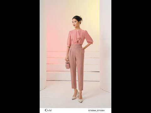 Video Áo sơ mi lụa màu hồng đất cổ cao cách điệu Hàn Quốc -... - youtube