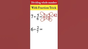 💯🤯 Whole Number Dividing by a Fraction Tricks #shorts #wholenumbers #fraction #tricks #dividing