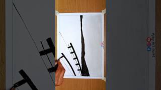 Simple Landscapes Scenery Drawing ✨|| Easy art tutorial #shorts  #pencildrawing