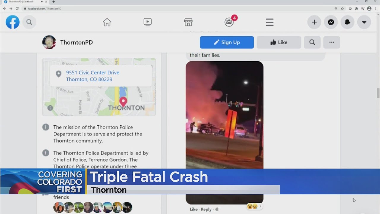 Thornton Police Investigate 5-Vehicle Crash & Fires Killing 3 People