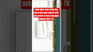 Salah Input Nama Siswa &amp; Akun Excel PAUD &amp; TK Langsung Kasih Notifikasi  #exceltips #keuanganPaud&amp;TK