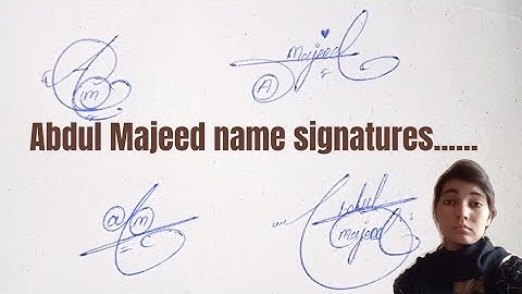 Abdul Majeed name signature#name  signature with arooj