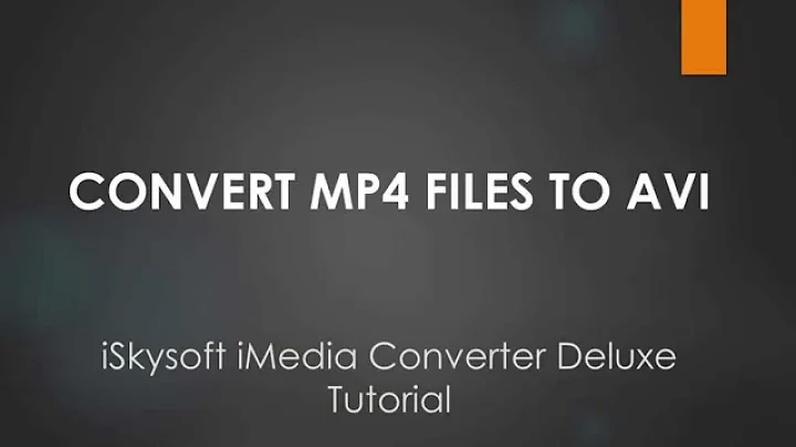 iSkysoft iMedia Converter Deluxe- How to Convert MP4 Videos to AVI on Mac
