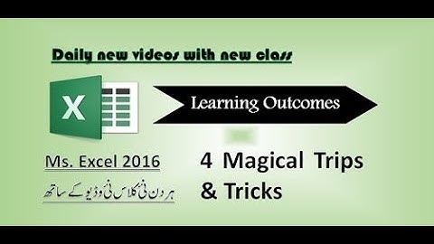 MS Excel 4 Best Magical Tips & Tricks in Pashto  MS Excel Advance Lecture  Excel in Pashto