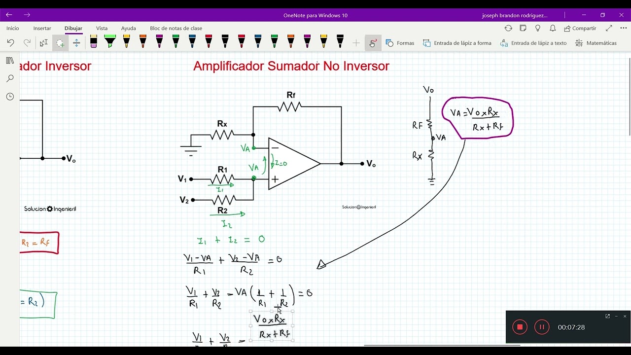 Amplificados Sumador Inversor y Amplificador Sumador No Inversor