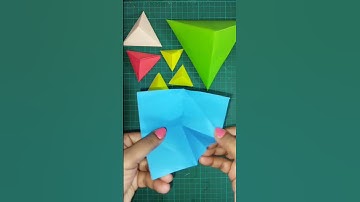 3D paper triangle || paper craft || how to make a paper pyramid || #shorts