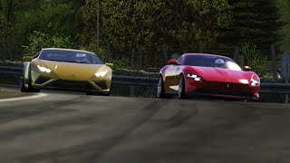 Lamborghini Huracan Evo RWD '21 vs Ferrari Roma '20 at Bannochbrae Road Circuit