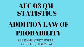 AFC 03 QM Chapter 16 (Addition Law Of Probability)