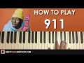 HOW TO PLAY - Tyler, The Creator - 911 (Piano Tutorial Lesson)