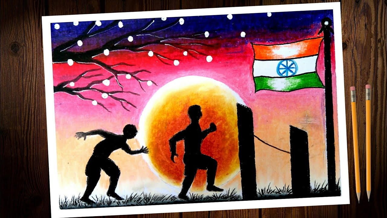 National sports day chart poster drawing. Indian independence day