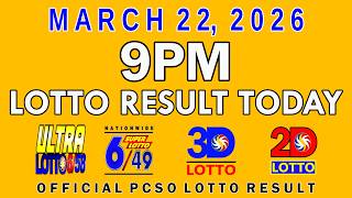 9pm Lotto Result Today March 22 2026 PCSO