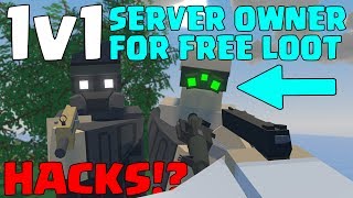 OWNER THINK IM HACKING! - 1v1 Server Owner for FREE LOOT! ( Unturned Survival )