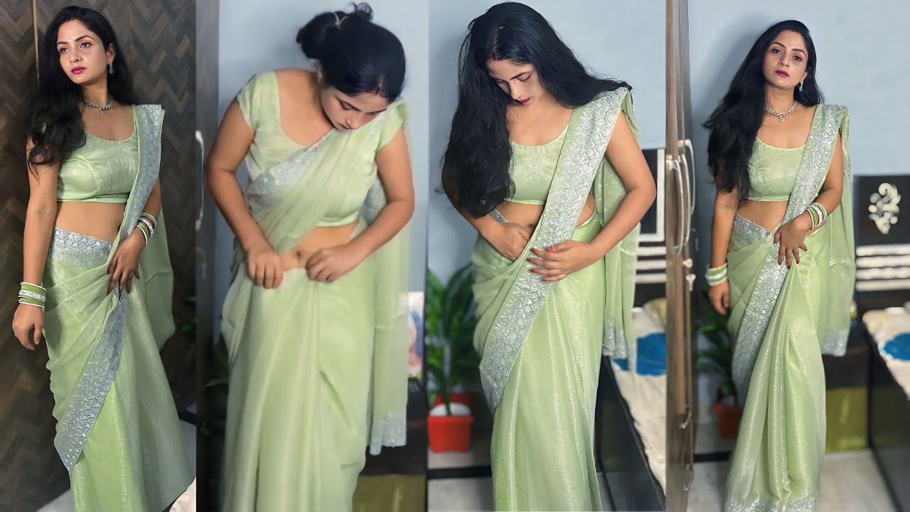 Trending saree pallu drapping styles || saree drapping for beginners open pallu || low waist saree 