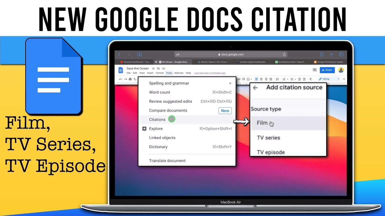 Google Docs, How to Reference your work #Citation - YouTube