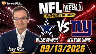Dallas Cowboys vs New York Giants 9/13/26 NFL Week 1 Pick to Bet