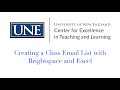 Creating an Email list with Brightspace and Excel