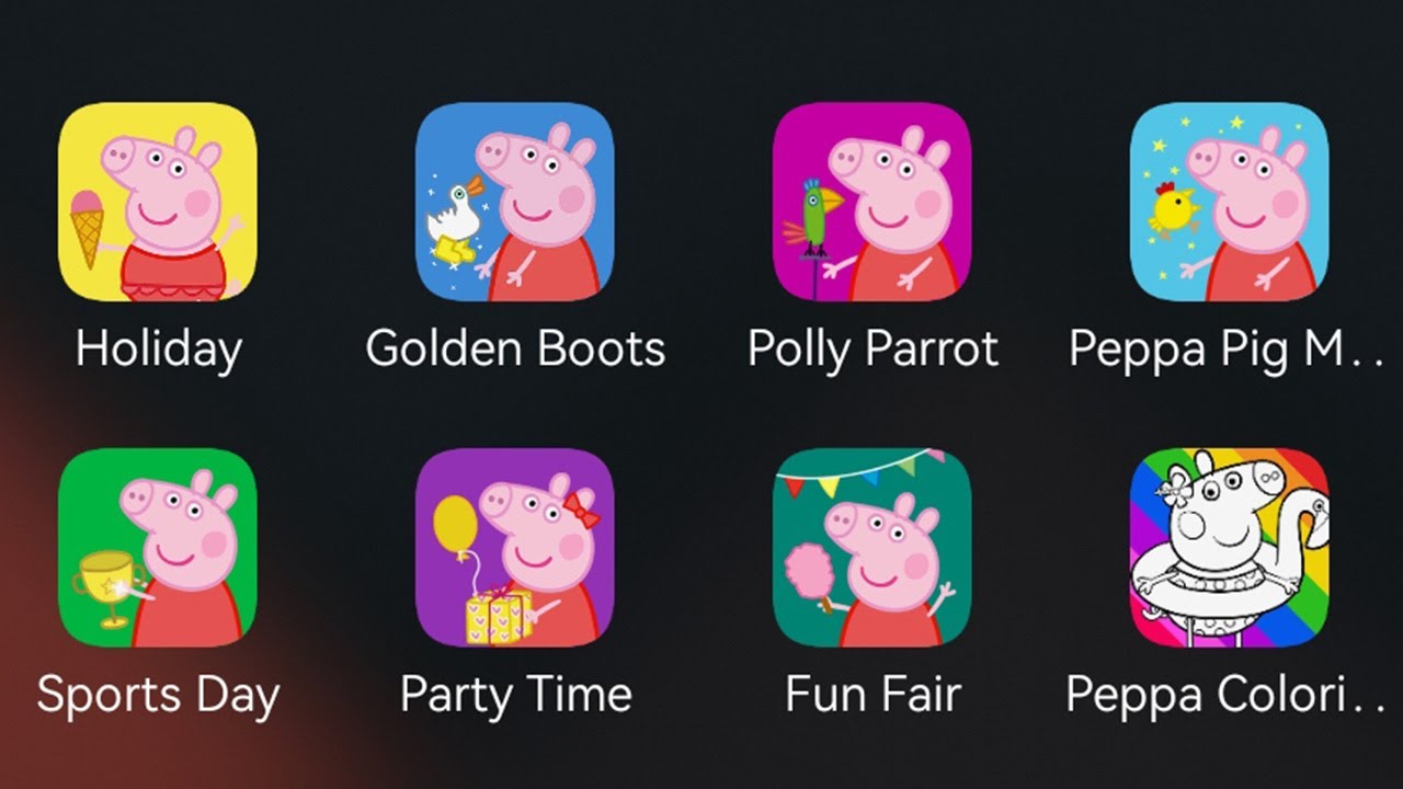 Peppa Pigs Holiday - Golden Boots / Peppa Pig Polly Parrot - Happy Chicken / Sports Day - Fun Fair