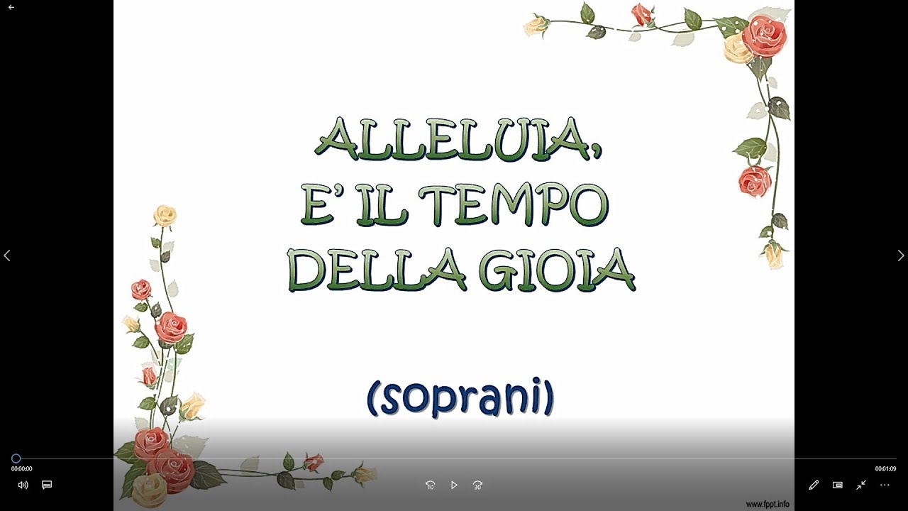 ALLELUIA E' IL TEMPO DELLA GIOIA 1 voce soprani con testo MARANATHA