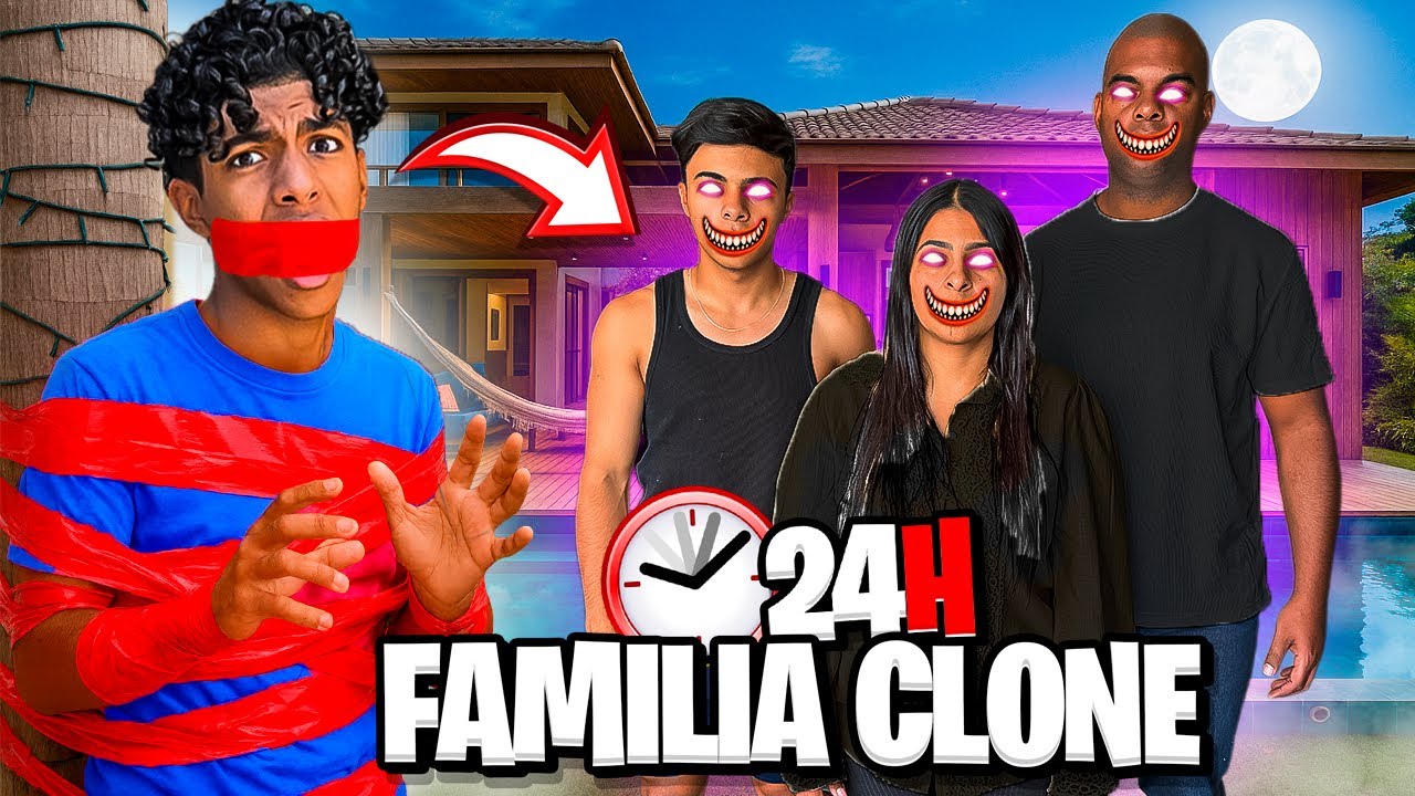PASSEI 24 HORAS COM A FAMÍLIA DE CLONES DO MAL! *AS PIORES 24 HORAS DE TODAS*
