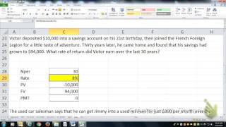 Simple TVM Problems - solving for RATE