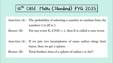 X Maths Standard 2025 The probability of selecting a number at random, If we join two hemispheres 
