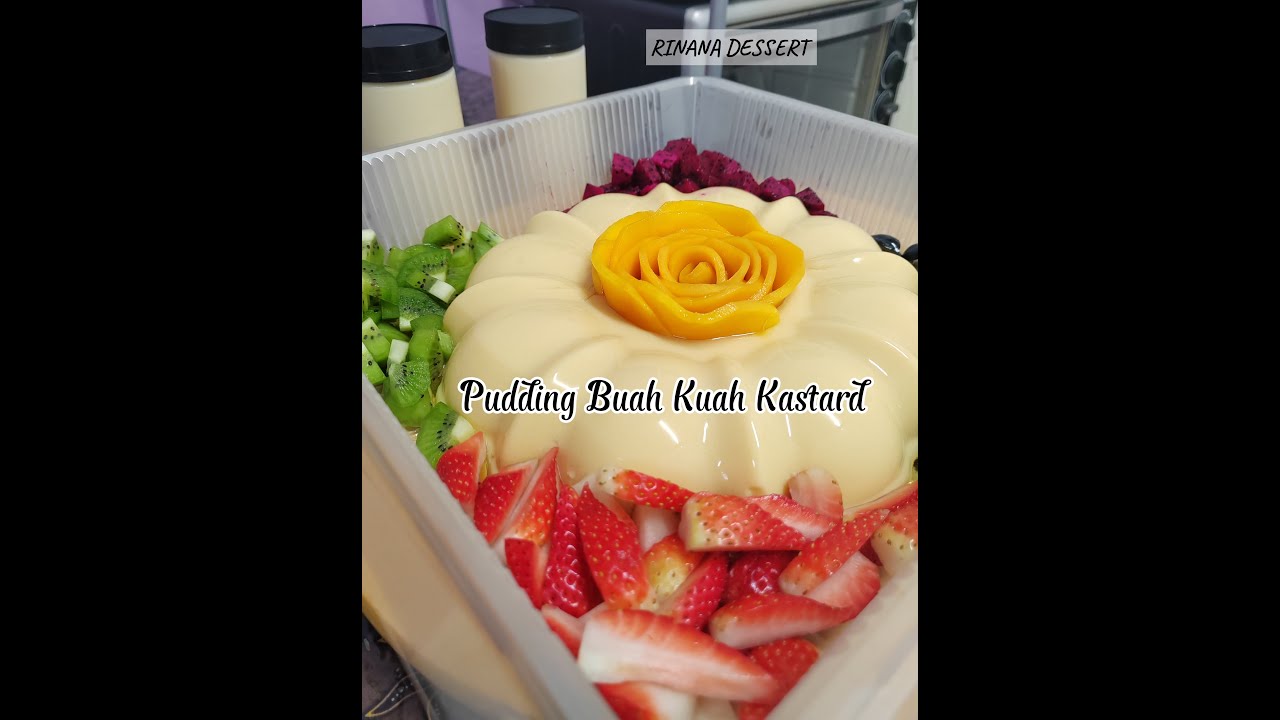 Puding Buah Kuah Kastard Gedik-Gedik 😍 Lembut Cair di Mulut