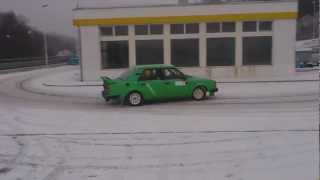 Škoda 136 rally - zima 2012 vs. 2013 - posledné tankovanie :-D