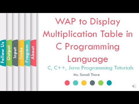 How to Write a C Program to Display Multiplication Table | Sonali Thore | L17 | LLAGT #LLAGT