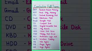 Computer Full Forms#english #education #viral #video #samratstudy