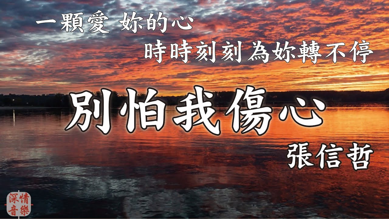 🔄深情精選情歌🔄 別怕我傷心 - 張信哲 『一顆愛 妳的心 時時刻刻為妳轉不停』【動態歌詞Lyrics】 - YouTube