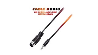Cable audio DIN 5 pines - jack 3.5 mm M Negro distribuido por CABLEPELADO ® - YouTube