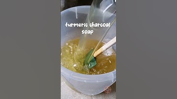Making soap. Turmeric & charcoal. Cold processed soap making w/ tea tree rosemary essential oils
