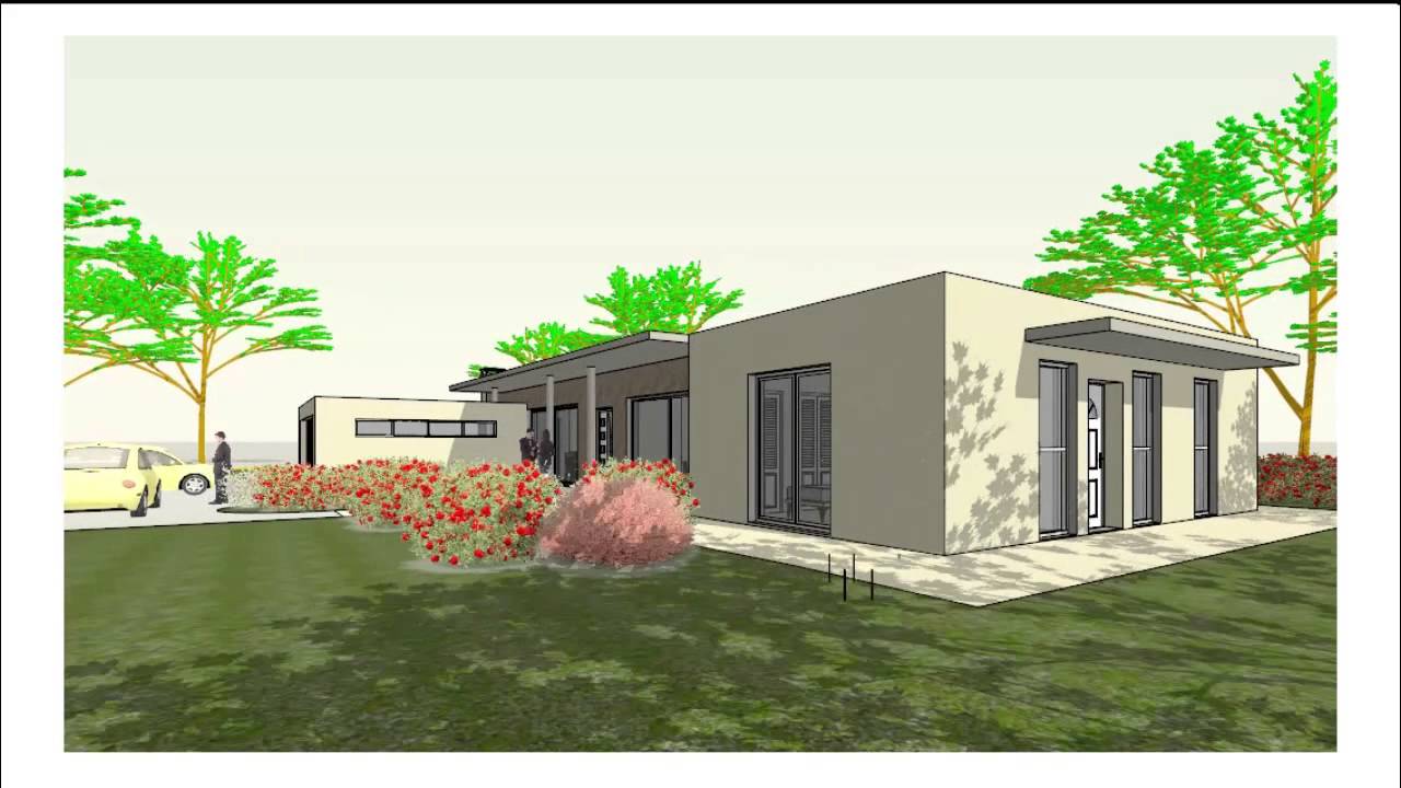 Visite virtuelle la maison contemporaine plain pied, ref. 14153 d ...