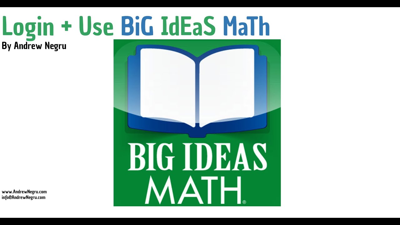 Login and Use Big Ideas Math YouTube