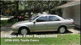 Engine Air Filter Replacement Toyota Camry 1998 ,1999, 2000, 2001.
