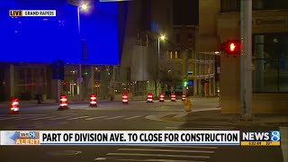 Road closures begin in downtown GR, Wyoming for construction