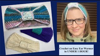 Crochet an EASY Ear Warmer in UNDER 1 HOUR Tutorial