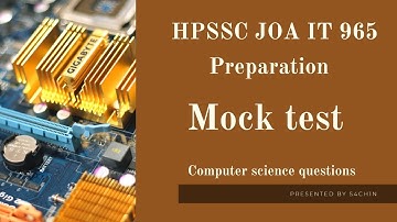 HPSSC JOA IT 965 PREPARATION MOCK TEST VIDEO || JOA IT 965||