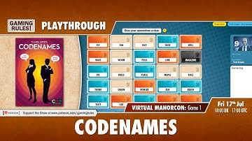 Codenames online playthrough - Virtual ManorCon Game 1