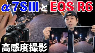 【カメラ】SONY α7SⅢとCanon EOS R6で夜に撮影！高感度撮影得意なカメラの写真を比べてみた！