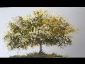 Акварель. Дерево Газетой. Painting Tree with newspaper.