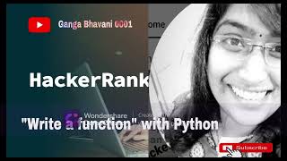 Hackerrank With Python on Write a Function