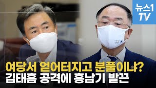 김태흠, "여당서 얻어터지고 분풀이하나"...홍남기 발끈