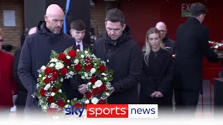 Manchester United pay their respects on the 65th anniversary of the Munich air disaster