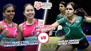 Incredible‼️‼️Tan/Muralitharan (MAS) vs Singhi/Thaker (IND)‼️‼️BWF Women's Doubles Badminton