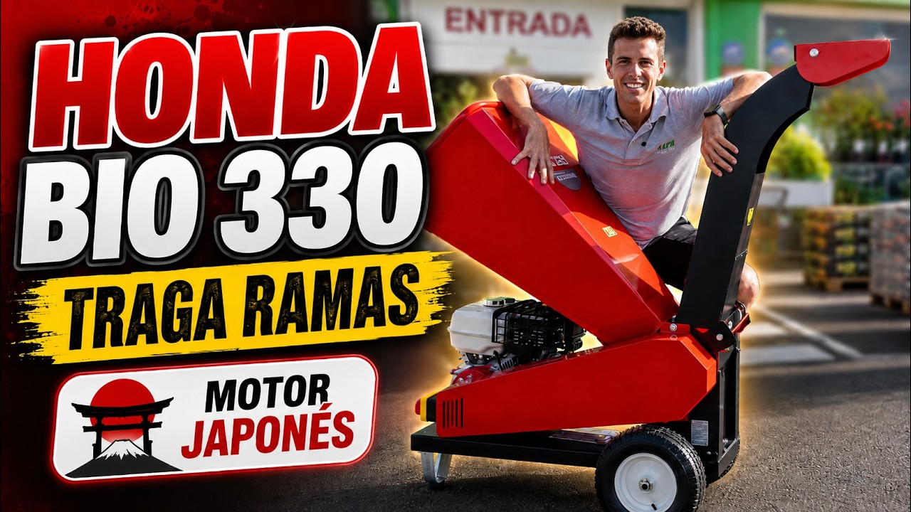 Biotrituradora Honda BIO 330 🍃 Motor japonés para ramas de verdad