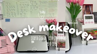 Aesthetic desk makeover 2024 | India🇮🇳 amazon haul, korean pinterest inspired♡