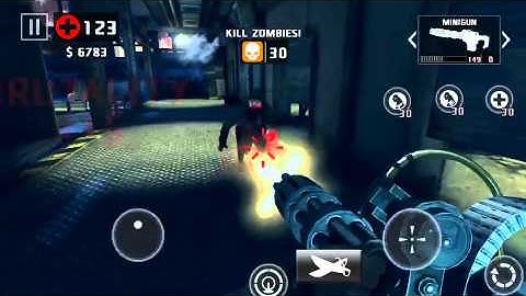 Dead trigger 2 minigun & rocket launcher level 57 gameplay iOS on hard.